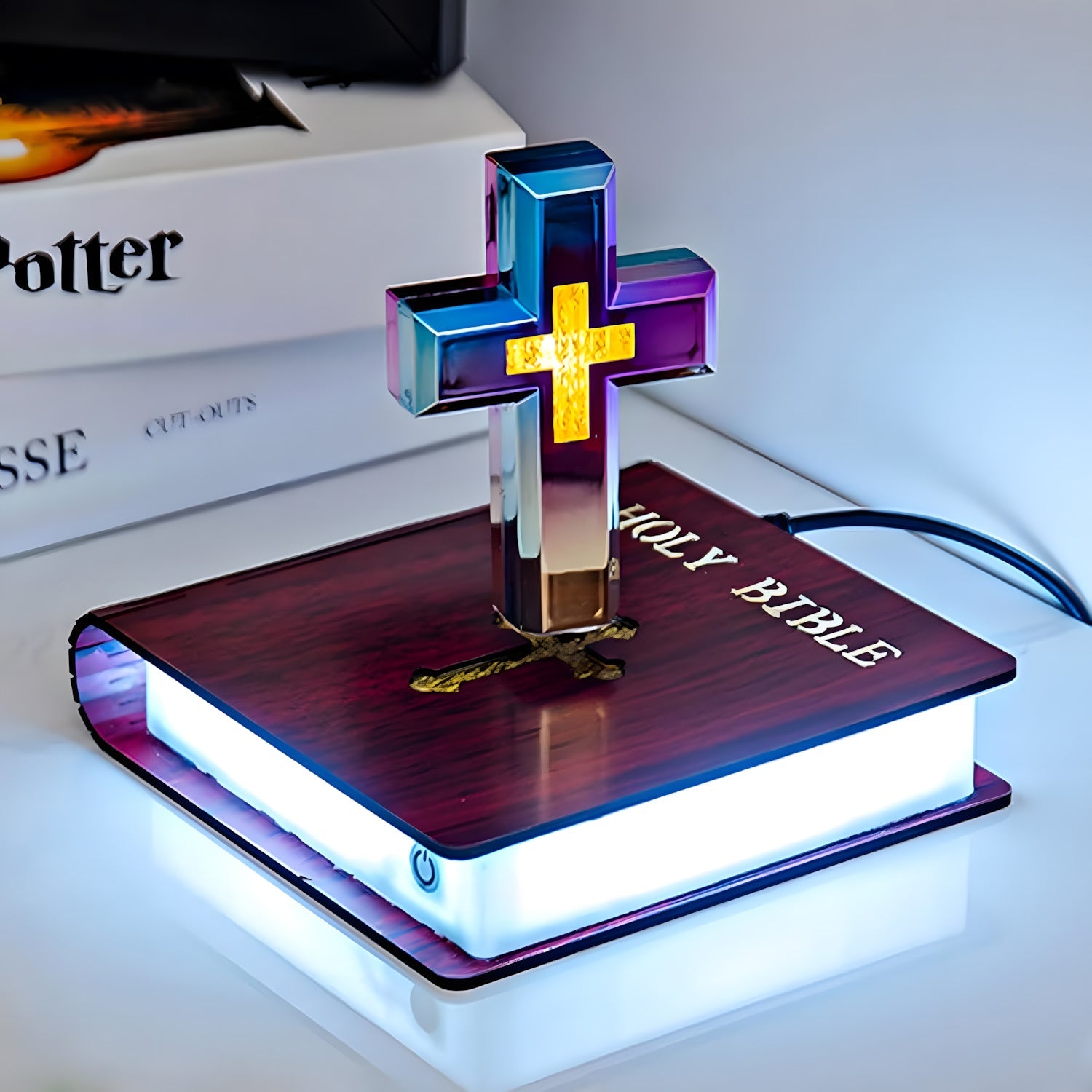 Levitating Cross lamp